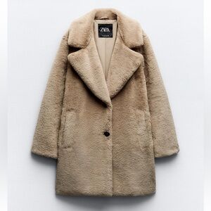 ZARA | Caramel Teddy Jacket | Medium